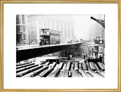 Emergency bridge at Bank underground station 1941