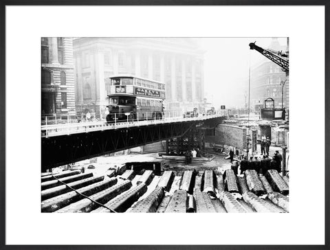 Emergency bridge at Bank underground station 1941