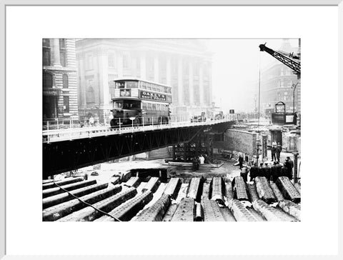 Emergency bridge at Bank underground station 1941