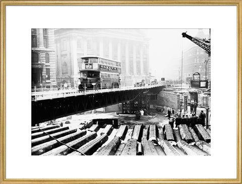 Emergency bridge at Bank underground station 1941