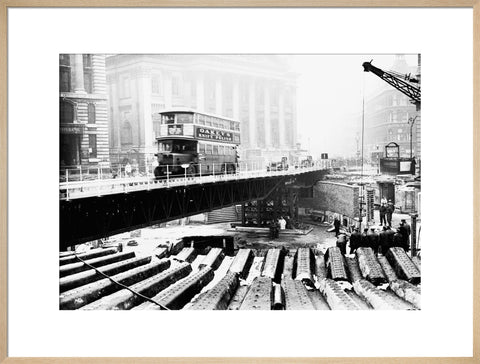 Emergency bridge at Bank underground station 1941