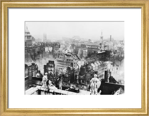Bomb damage viewed from St. Paul's towards Paternoster Row1940