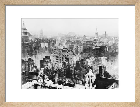 Bomb damage viewed from St. Paul's towards Paternoster Row1940