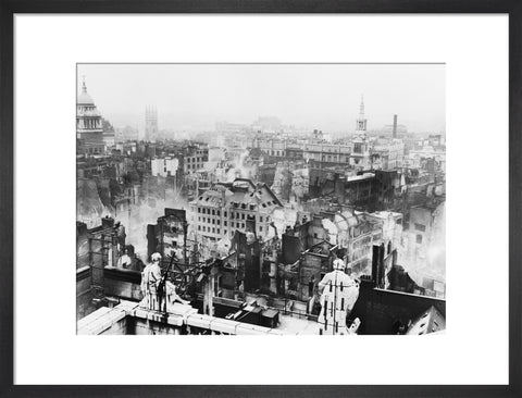Bomb damage viewed from St. Paul's towards Paternoster Row1940