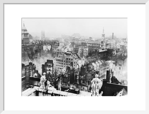 Bomb damage viewed from St. Paul's towards Paternoster Row1940