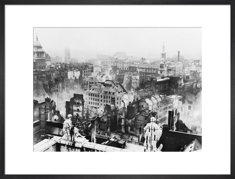 Bomb damage viewed from St. Paul's towards Paternoster Row1940