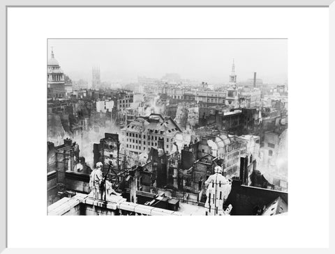 Bomb damage viewed from St. Paul's towards Paternoster Row1940