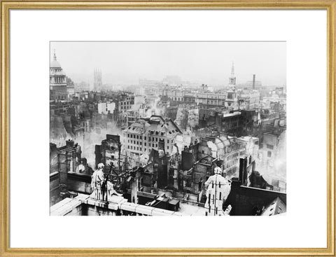 Bomb damage viewed from St. Paul's towards Paternoster Row1940
