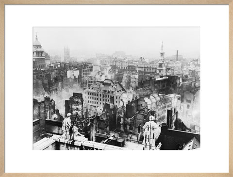 Bomb damage viewed from St. Paul's towards Paternoster Row1940