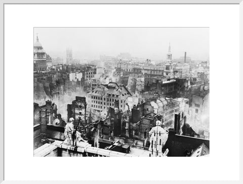 Bomb damage viewed from St. Paul's towards Paternoster Row1940