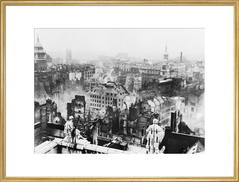 Bomb damage viewed from St. Paul's towards Paternoster Row1940