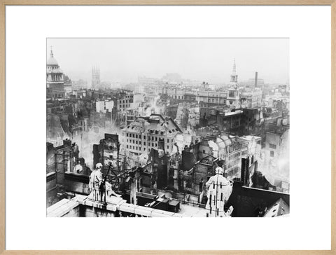 Bomb damage viewed from St. Paul's towards Paternoster Row1940