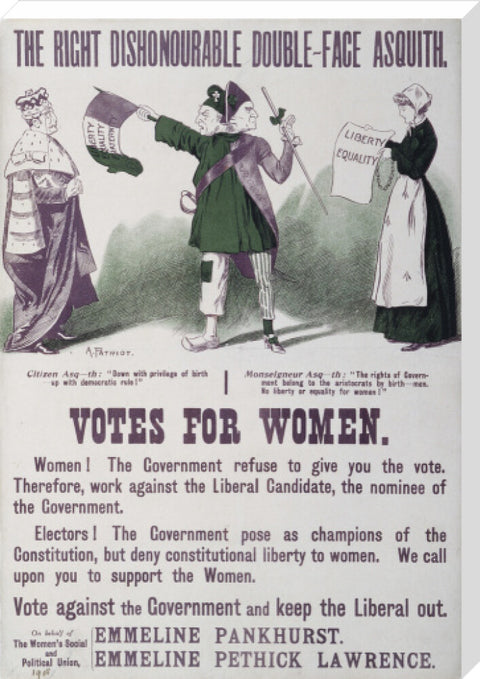 The right dishonourable double - face asquith. Votes for women 1909