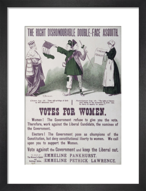 The right dishonourable double - face asquith. Votes for women 1909