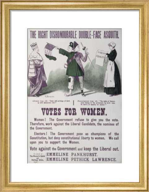 The right dishonourable double - face asquith. Votes for women 1909