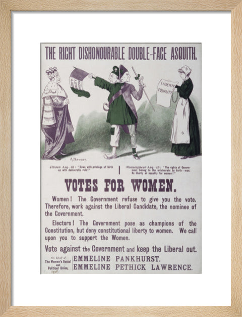 The right dishonourable double - face asquith. Votes for women 1909