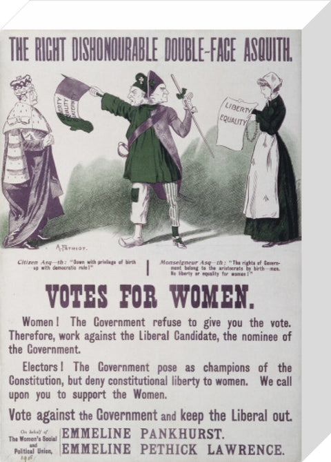 The right dishonourable double - face asquith. Votes for women 1909