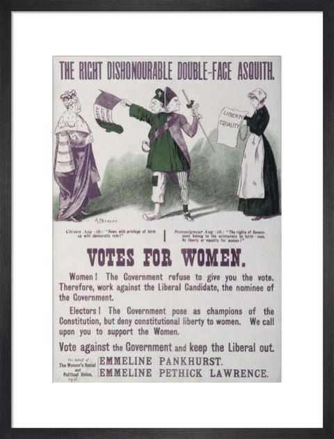 The right dishonourable double - face asquith. Votes for women 1909