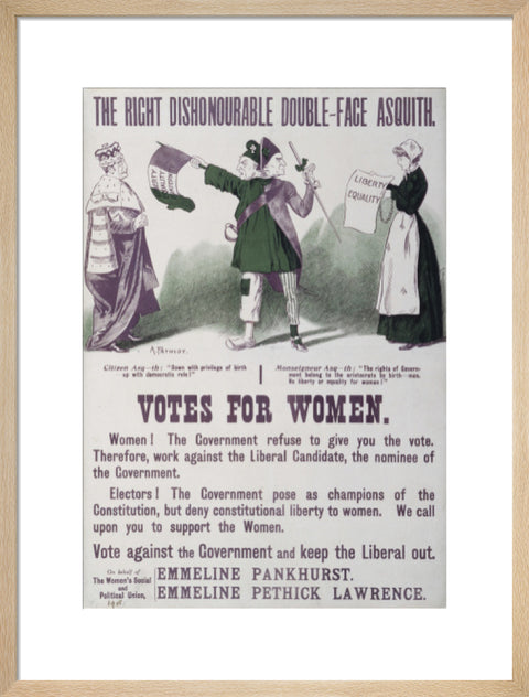 The right dishonourable double - face asquith. Votes for women 1909