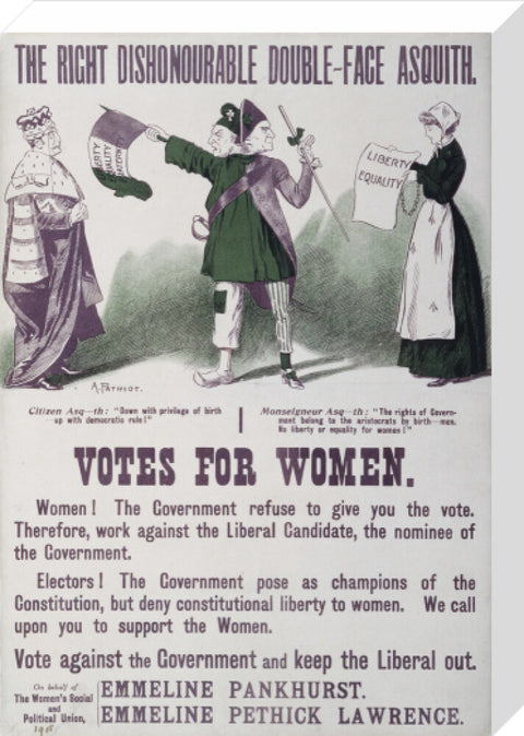 The right dishonourable double - face asquith. Votes for women 1909