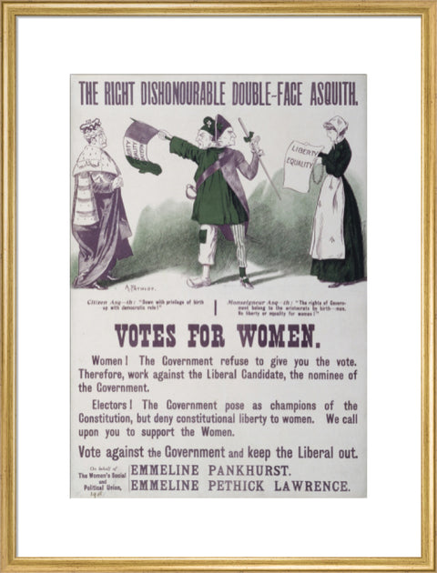 The right dishonourable double - face asquith. Votes for women 1909