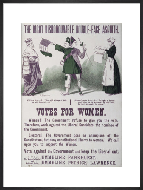 The right dishonourable double - face asquith. Votes for women 1909