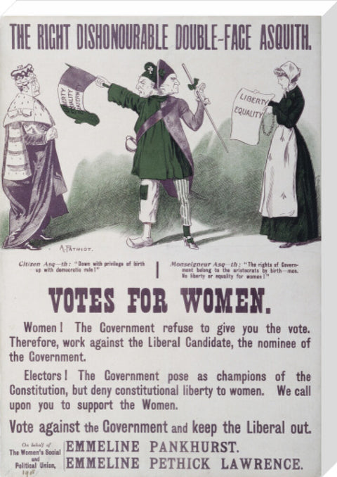 The right dishonourable double - face asquith. Votes for women 1909