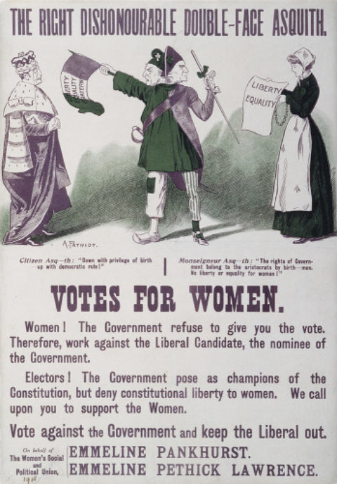 The right dishonourable double - face asquith. Votes for women 1909