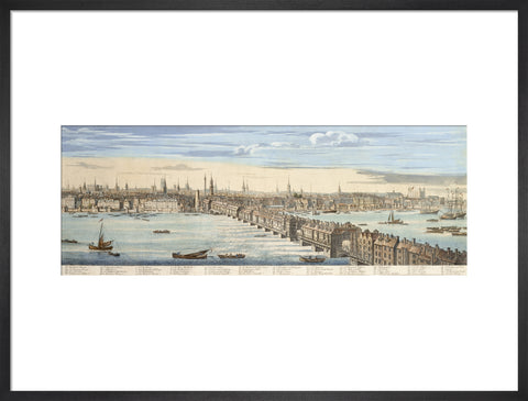 Panorama of of the north bank of the Thames: 1749