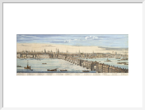 Panorama of of the north bank of the Thames: 1749
