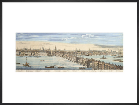Panorama of of the north bank of the Thames: 1749