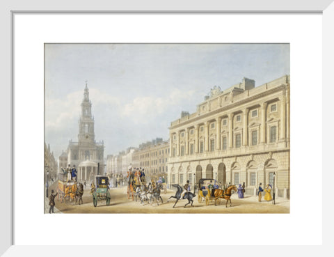 Exterior view of Somerset House and Church of St Mary le Strand 1818