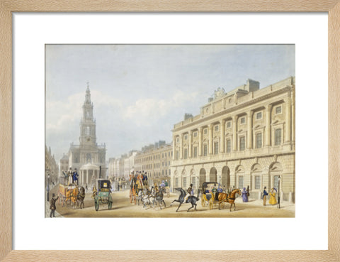 Exterior view of Somerset House and Church of St Mary le Strand 1818