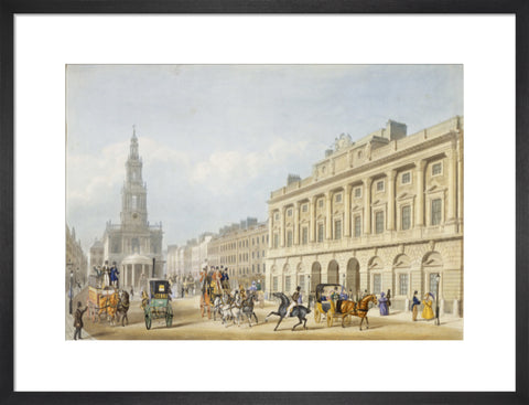 Exterior view of Somerset House and Church of St Mary le Strand 1818