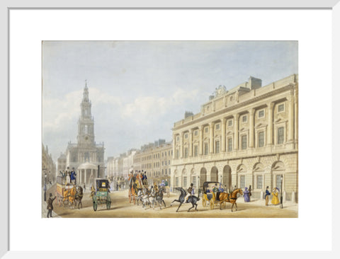 Exterior view of Somerset House and Church of St Mary le Strand 1818