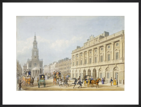 Exterior view of Somerset House and Church of St Mary le Strand 1818