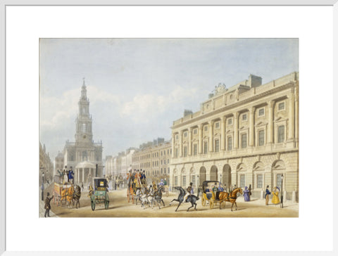 Exterior view of Somerset House and Church of St Mary le Strand 1818