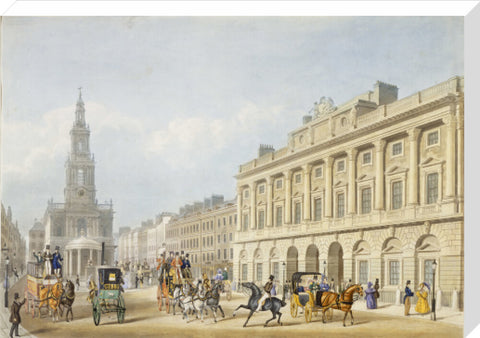 Exterior view of Somerset House and Church of St Mary le Strand 1818