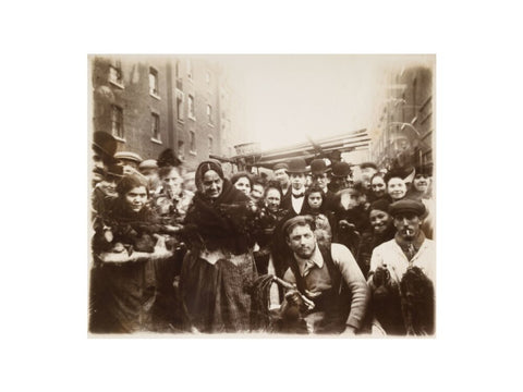 Market traders and locals in Middlesex Street 1899