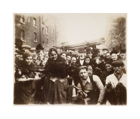 Market traders and locals in Middlesex Street 1899