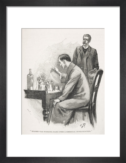 Holmes was working hard over a chemical investigation c.1895