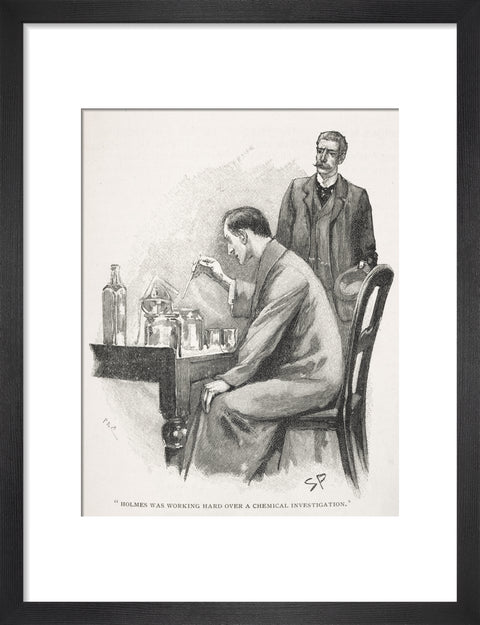Holmes was working hard over a chemical investigation c.1895