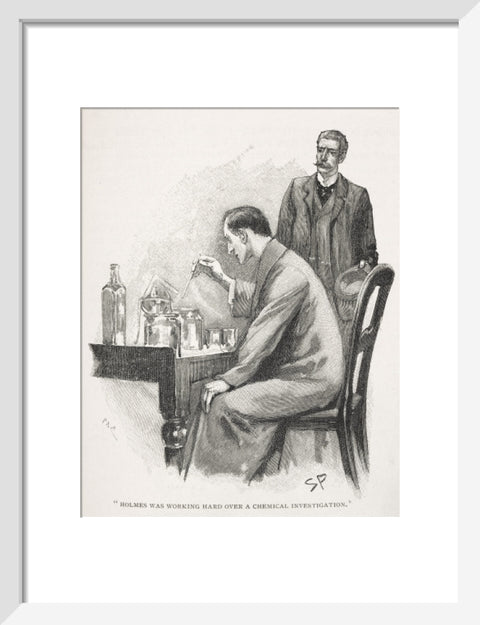 Holmes was working hard over a chemical investigation c.1895