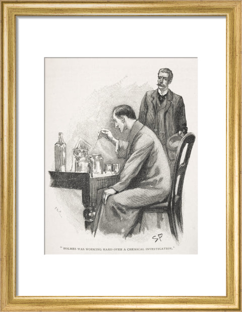 Holmes was working hard over a chemical investigation c.1895