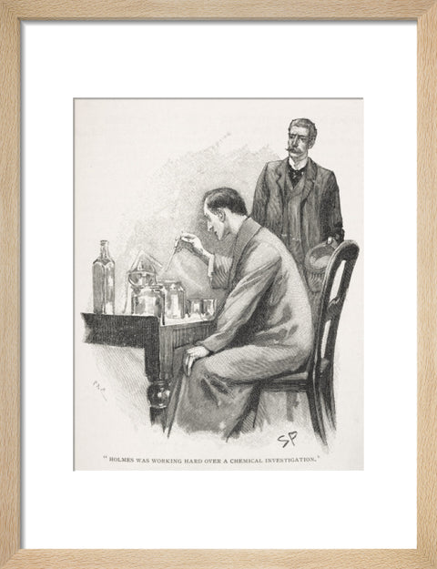 Holmes was working hard over a chemical investigation c.1895