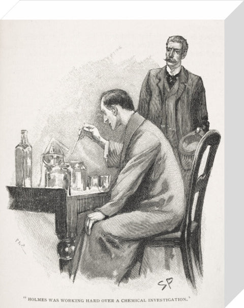 Holmes was working hard over a chemical investigation c.1895