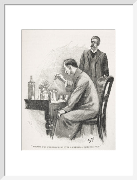 Holmes was working hard over a chemical investigation c.1895