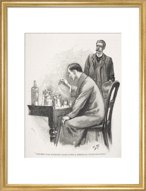 Holmes was working hard over a chemical investigation c.1895