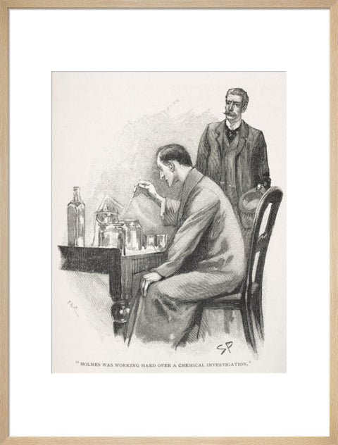 Holmes was working hard over a chemical investigation c.1895