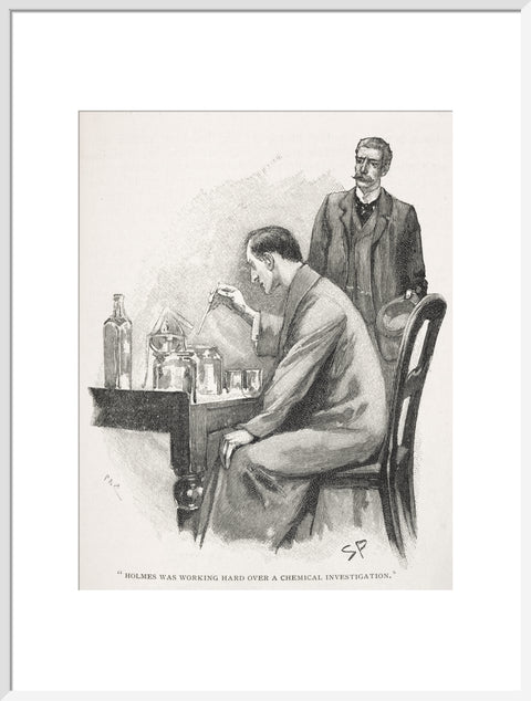 Holmes was working hard over a chemical investigation c.1895